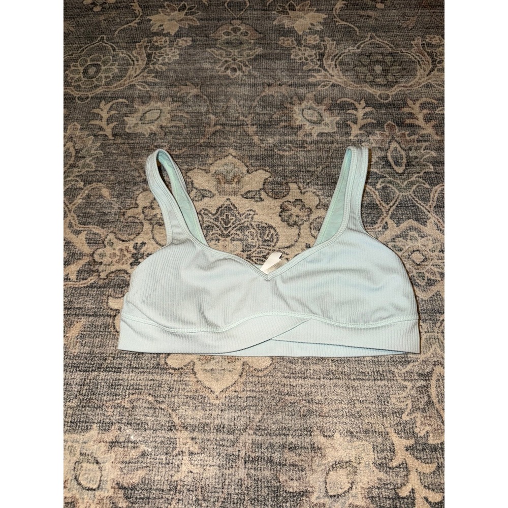 For Love & Lemons Ella Mint Green Ribbed Bralette Sports Bra Top